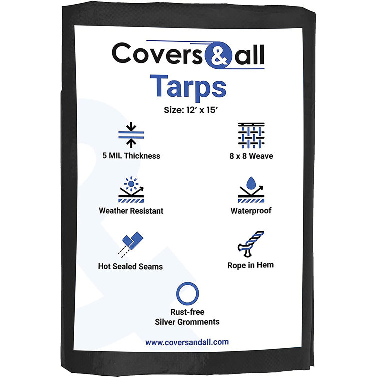 Covers & All Multipurpose Heavy Duty Waterproof Tarp, Outdoor